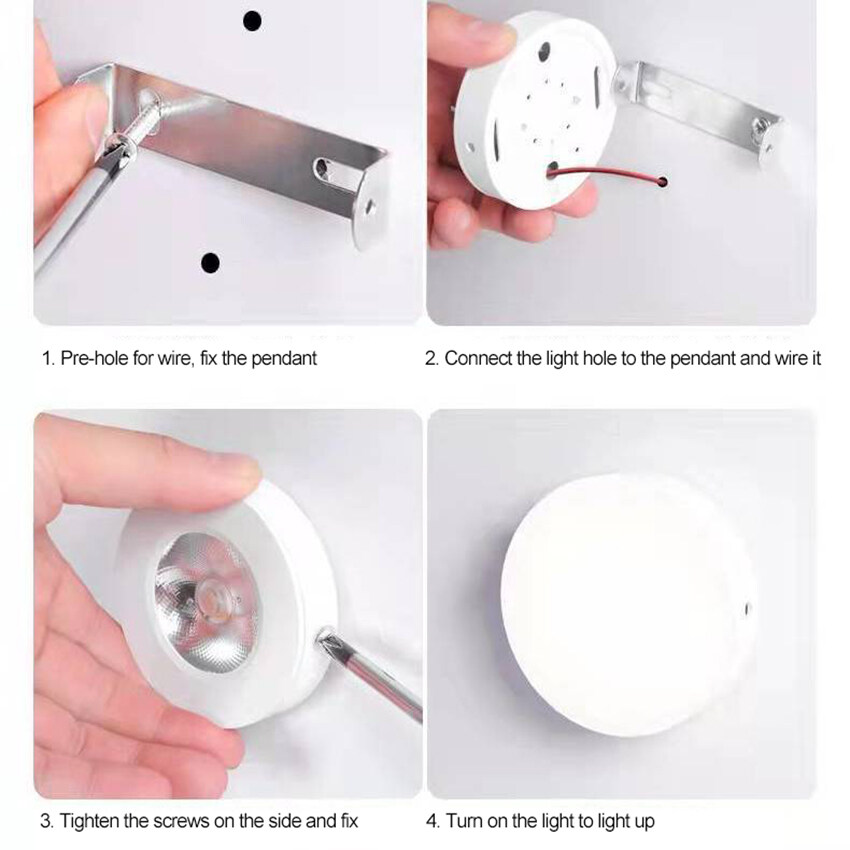 Vimite 5W LED Ceiling Light Aluminum Material Super Bright Slim Surface Eyeball Cabinet Mini Light Easy Installation Bedroom Kitchen Indoor Home Store Display Light