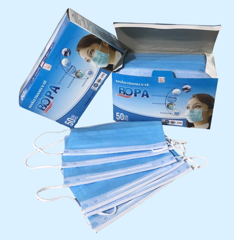 KHẨU TRANG Y TẾ Kháng Khuẩn Cao Cấp Masks Bopa Loại 4 Lớp - Hàng Chuẩn Công Ty Có Dập LoGo được Bộ - Y- T.ế Chứng Nhận - Sản Xuất Theo Công Nghệ Nhật Bản