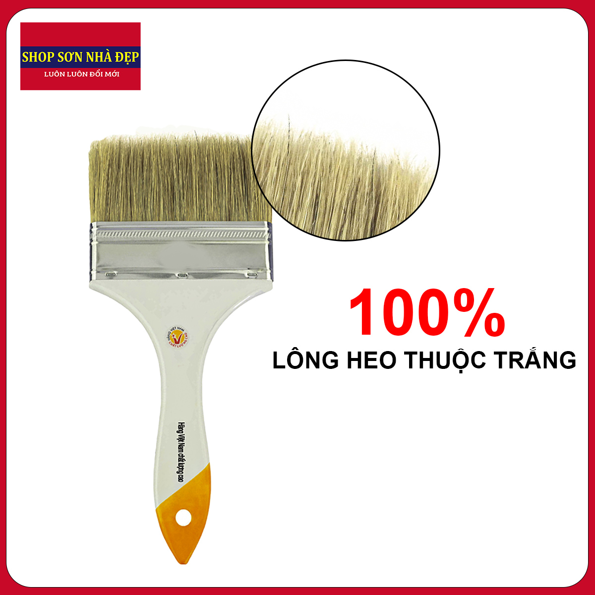 Cọ quét sơn chổi sơn  cán gỗ cao cấp bản 10cm