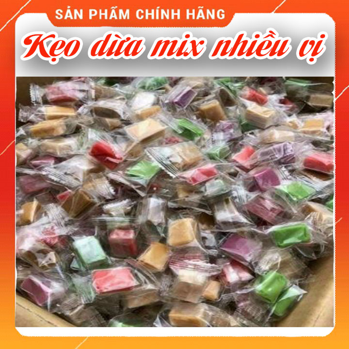 Kẹo dừa mix nhiều vị ăn vặt