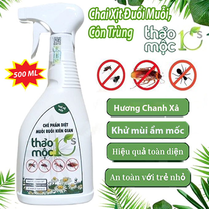 Chai xịt đuổi muỗi, côn trùng thảo mộc 10s 500ml mùi hương dễ chịu xuất xứ thảo mộc - xua đuổi muỗi, gián, côn trùng