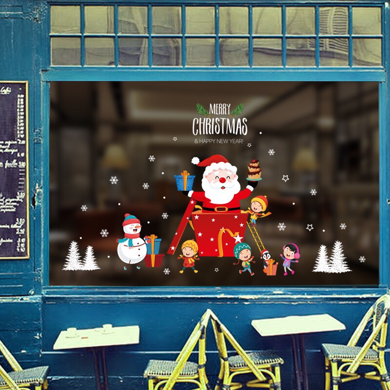 [HCM]Decal trang trí Noel - Thùng Qùa đỏ lớn chào lễ