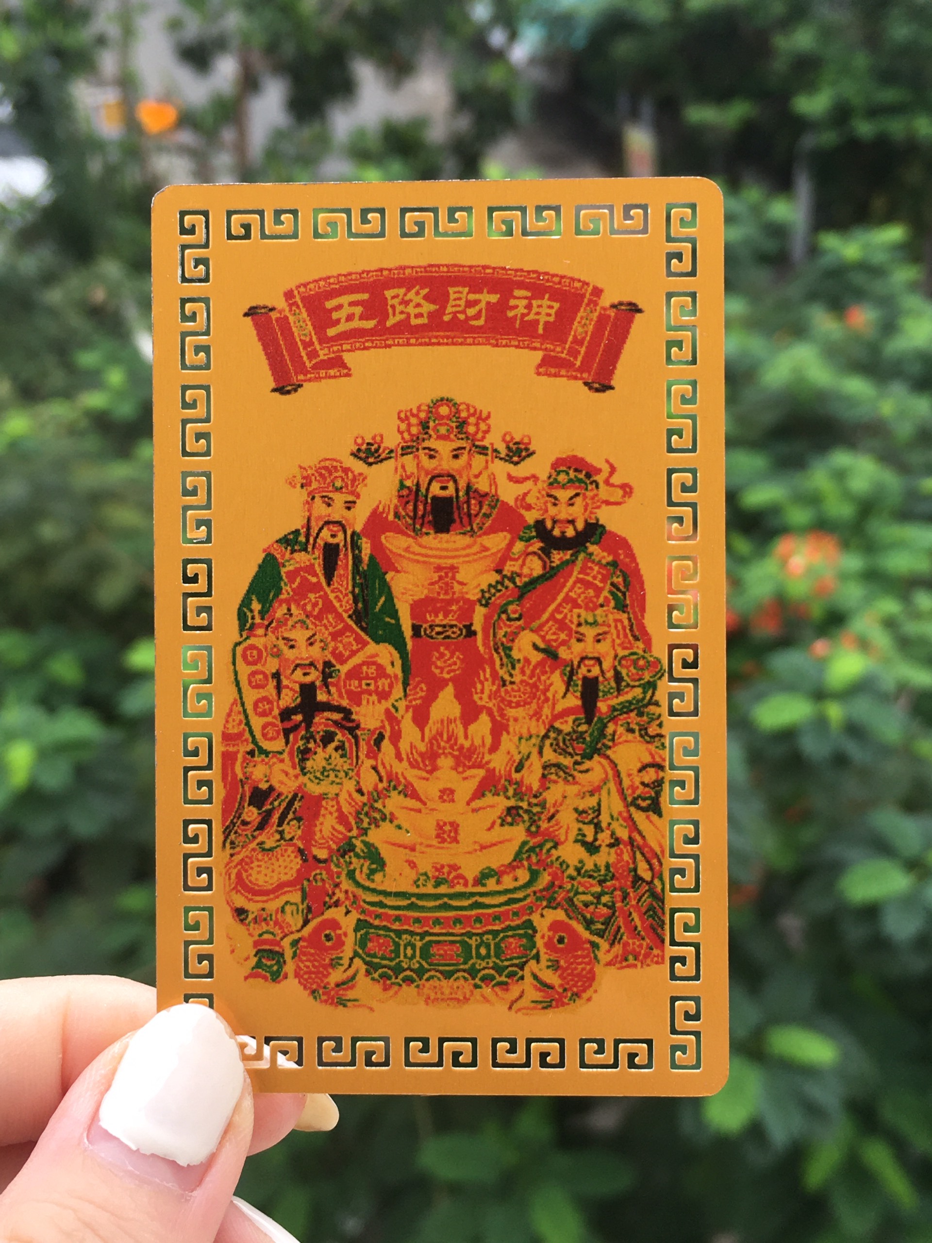 [SALE KHỦNG] KIM BÀI NGŨ LỘ THẦN TÀI - Khai cung Tài, mở cung Lộc - Hút tài lộc làm ăn buôn bán thuận lợi [phù kim loại]