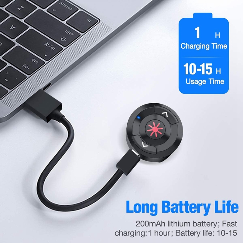2.4GHz Rechargeable Wireless Presenter Finger Ring with Red Light USB Presentation Clicker for PC PowerPoint PPT