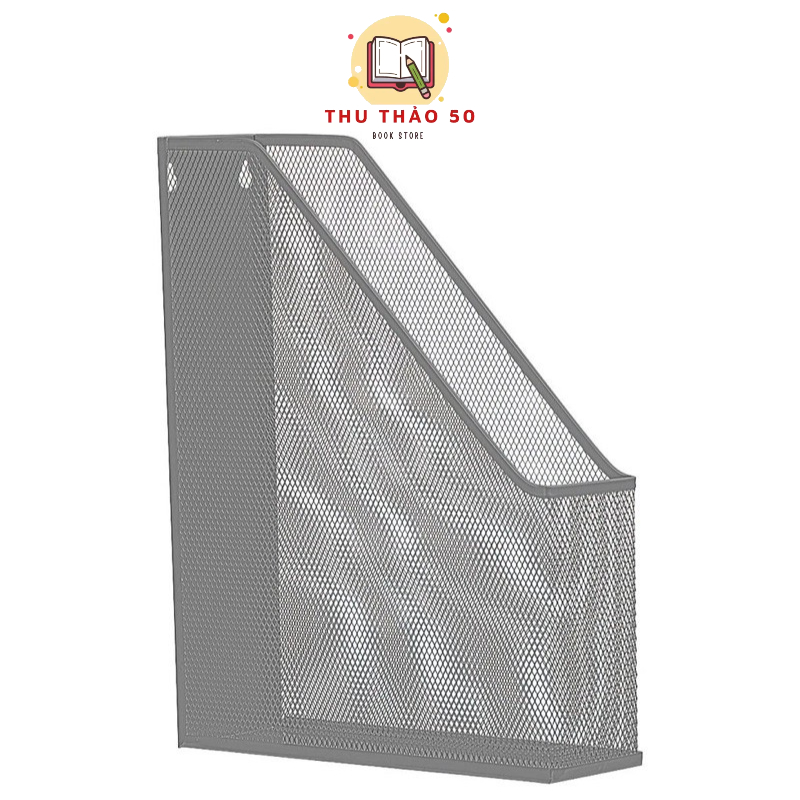 Khay tạp chí rổ xéo bằng sắt lưới xám HY63002.