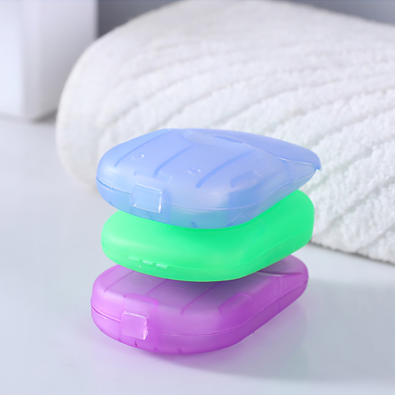 Travel paper soap using a compact