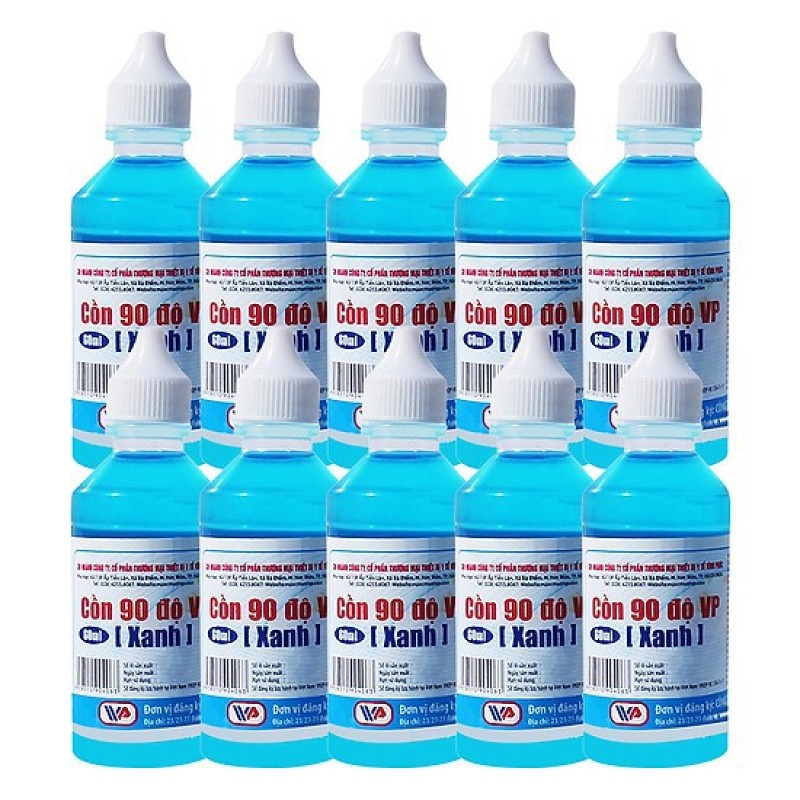 Cồn sát trùng 90 độ Vĩnh Phúc lốc 10 chai x 60ml