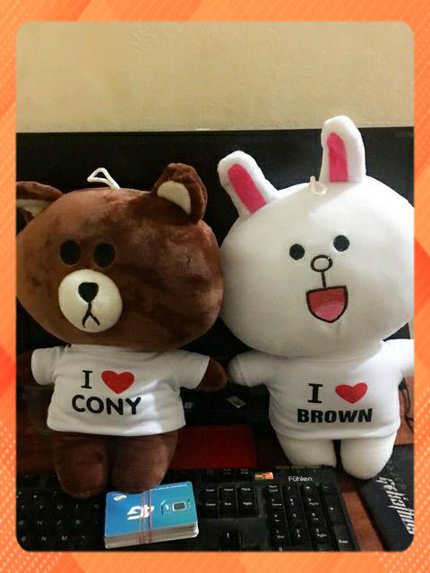 Cặp đôi gấu bông gấuu Brown và thỏ Cony siêu dễ thương