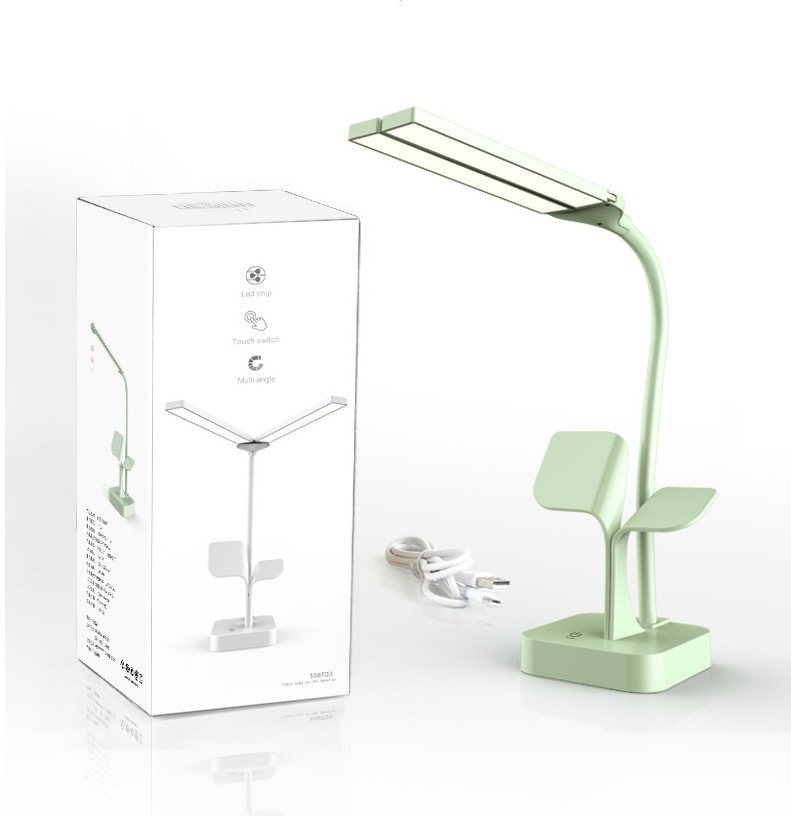 Đen Led để bàn, đèn bàn chống cận 2 nhánh cao cấp 2020