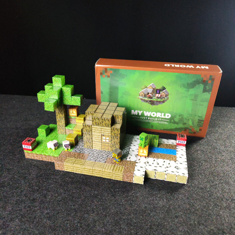 Mô hình lắp ráp minecraft từ các khối nam châm