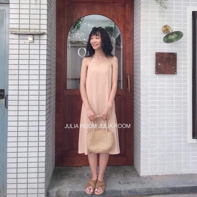 Váy 2 dây đũi xuông - Đầm trơn basic nữ CỰC XINH