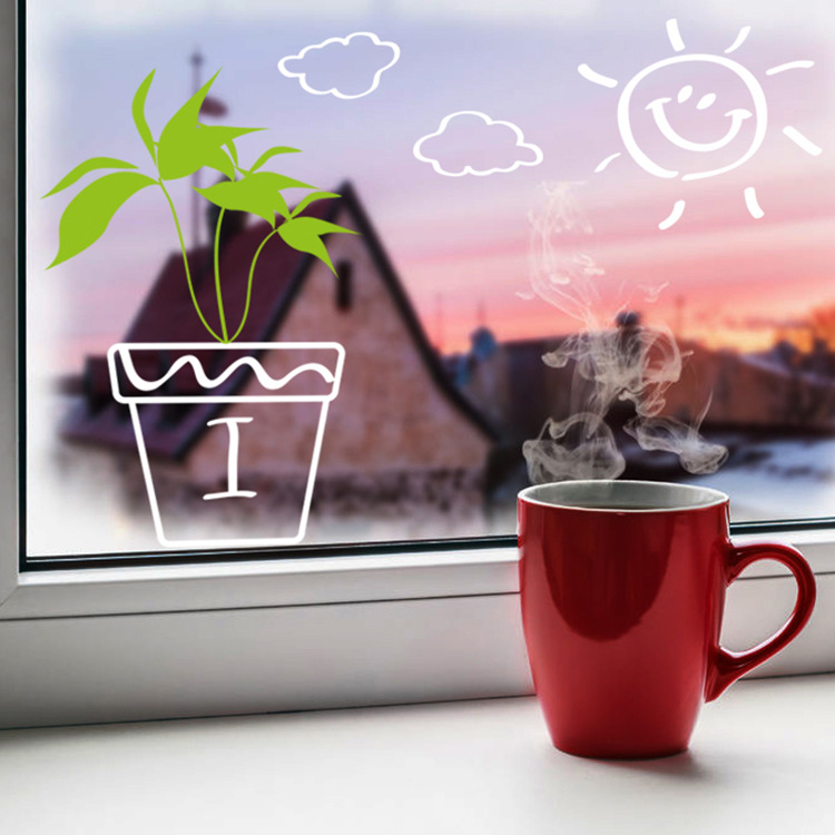 DECAL DÁN KÍNH HOA LÁ CỎ CÂY DK1