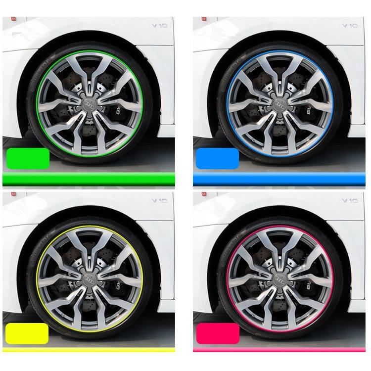Decal dán vành xe ô tô phản quang đẹp, hiện đại