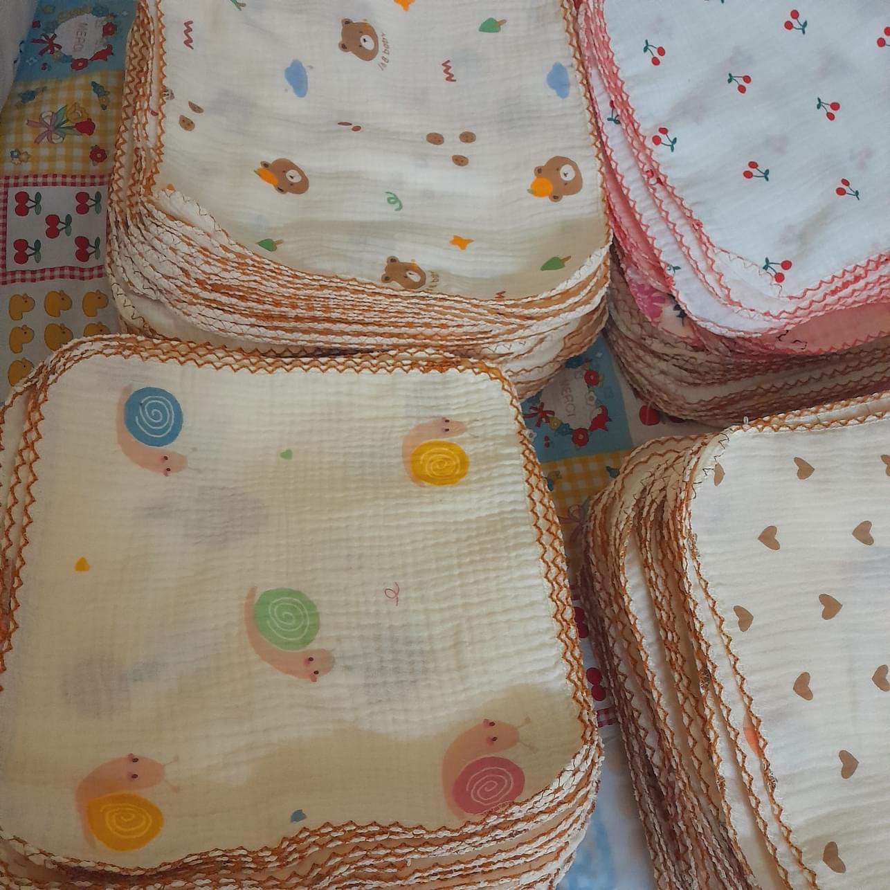 Khăn Xô sợi Tre Muslin 2 Lớp 25*25cm (nhiều mẫu)