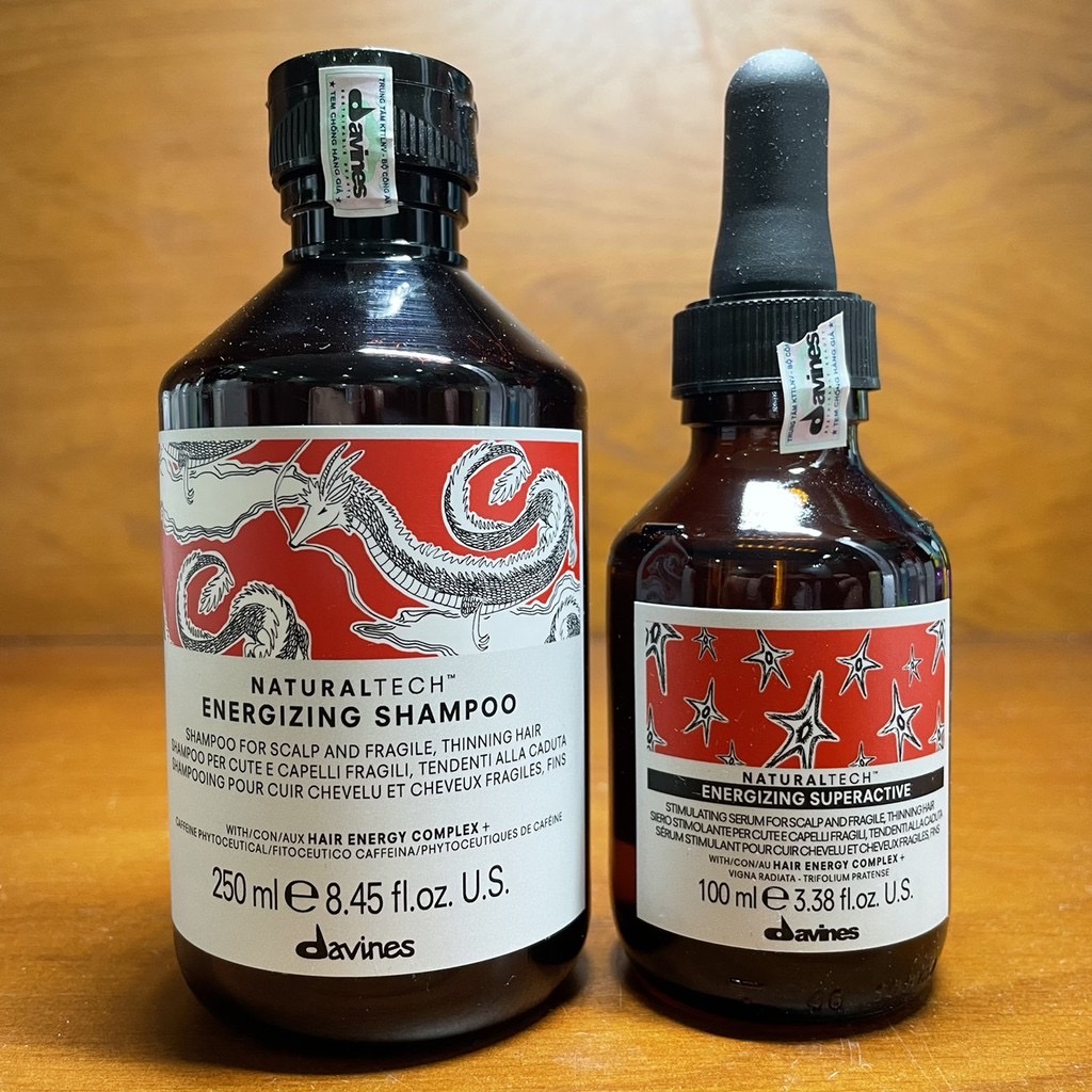 Cặp dầu gội và tinh chất chống rụng nhanh mọc tóc davines naturaltech energizing 250ml -100ml