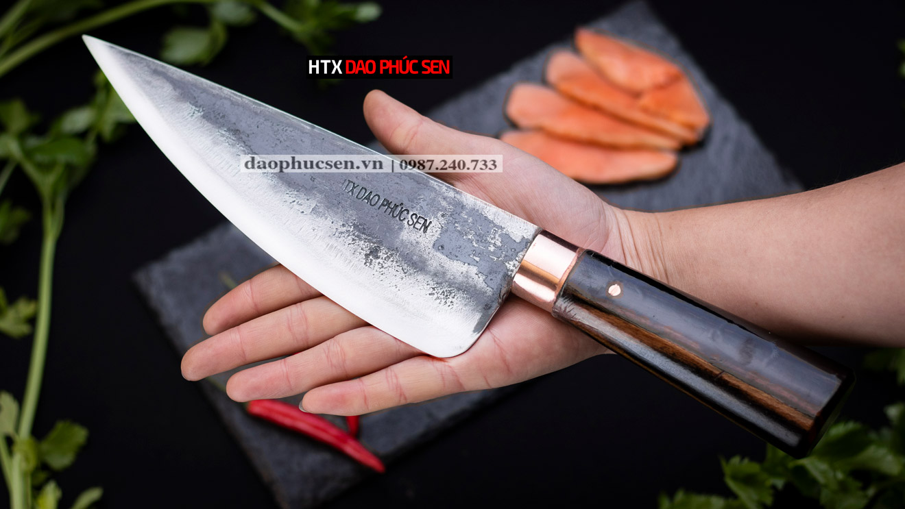 Dao phúc sen dao bầu lọc 20 cán mun khâu đồng đỏ