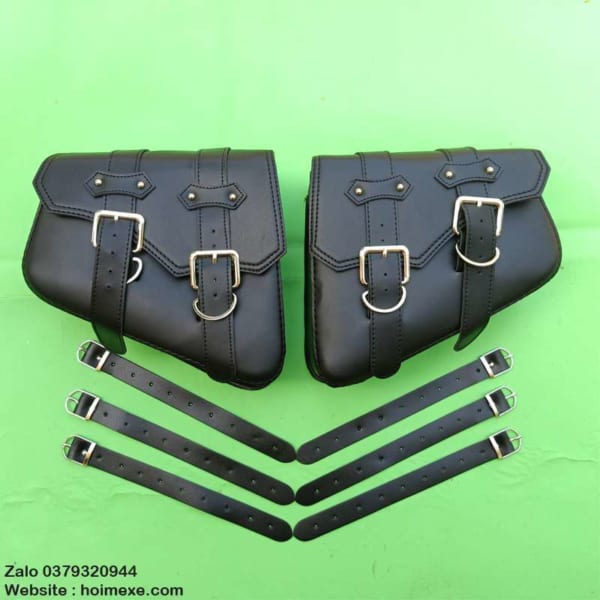 Cặp túi da treo hông xe máy chống nước Retro