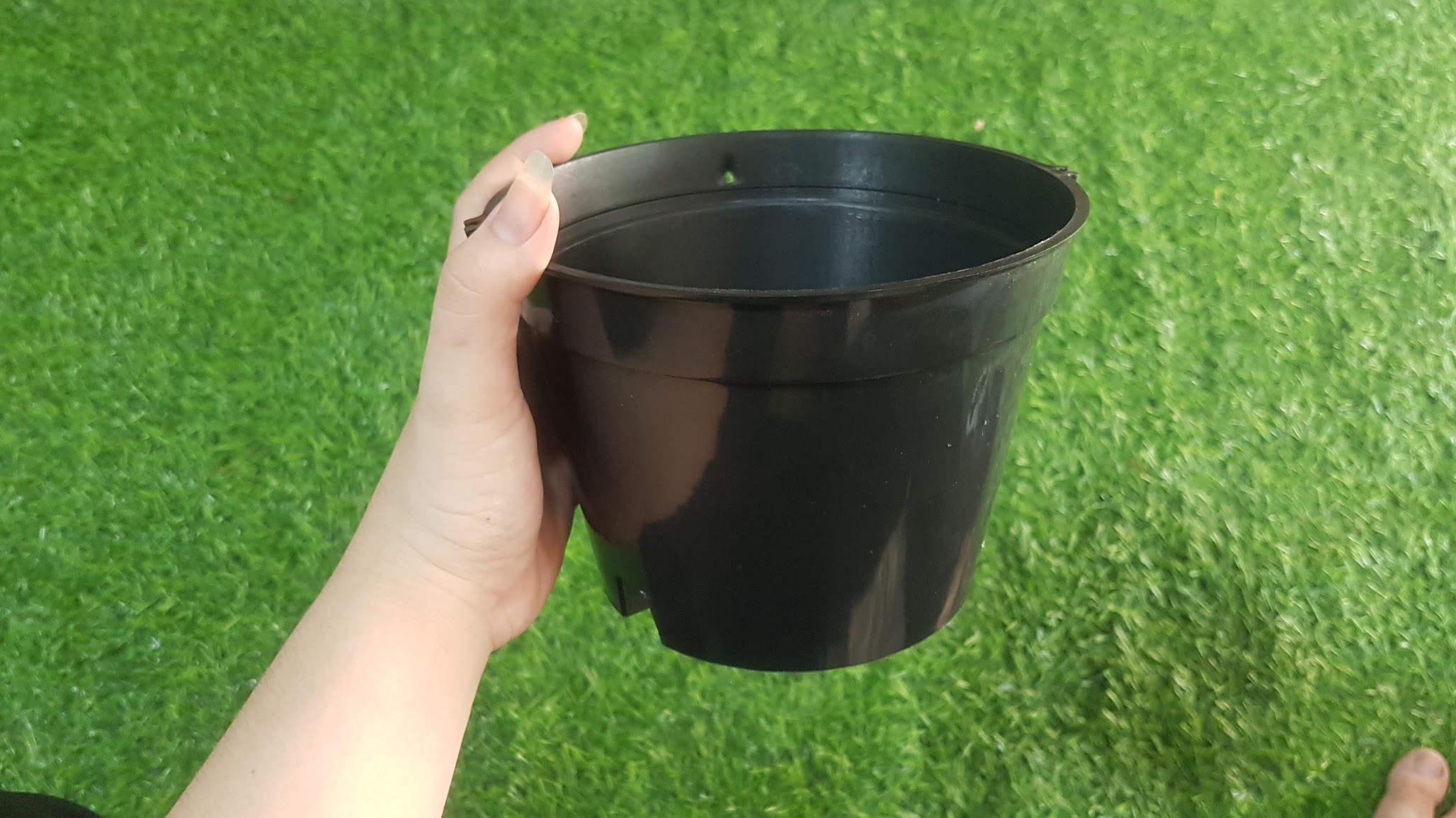 Combo 10 cái chậu nhựa đen trồng lan phi 16 bít lỗ