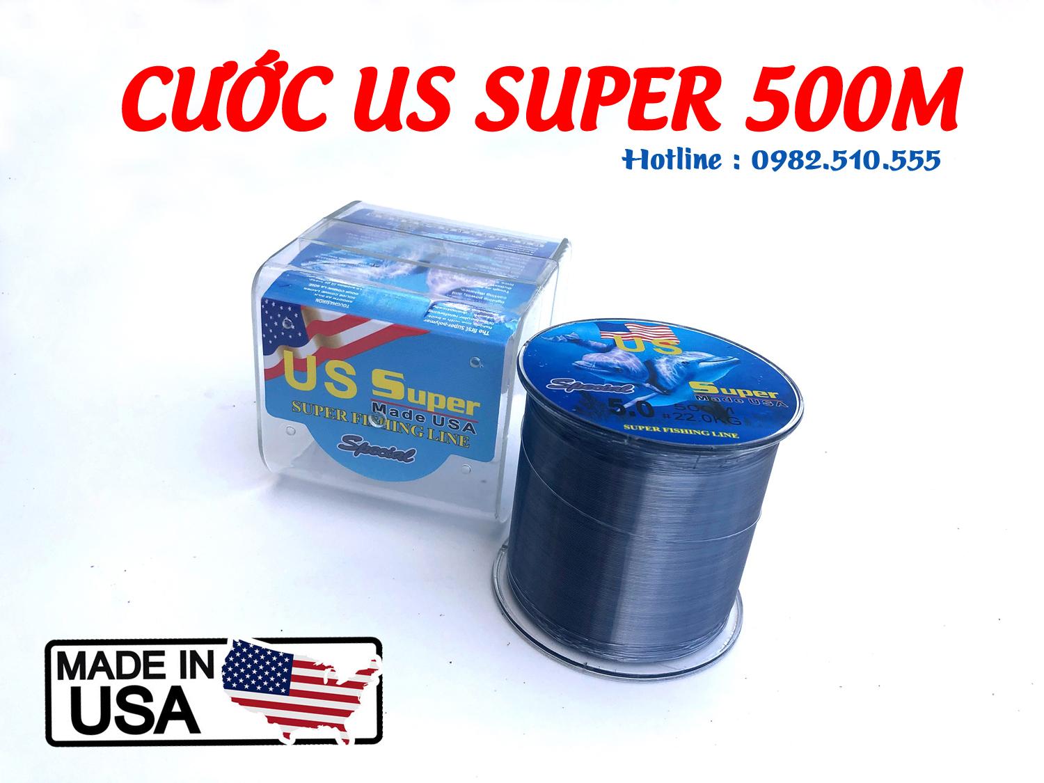 Cước mỹ us super 500m - cước tàng hình, chống mài mòn, chống xoắn