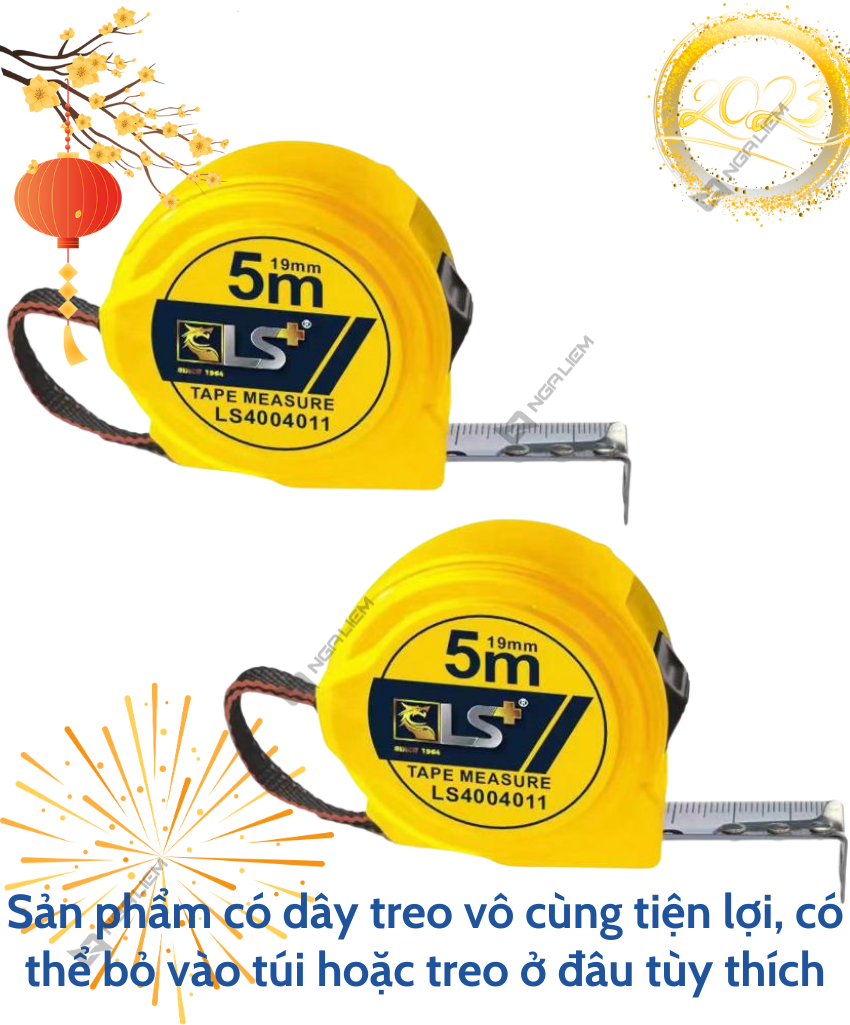 Thước vàng & xanh 2 mặt LS+