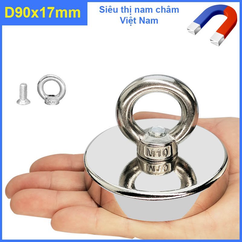 Nam châm cứu hộ D90x17mm siêu mạnh ( HÚT ĐỒ RƠI DƯỚI SÔNG)