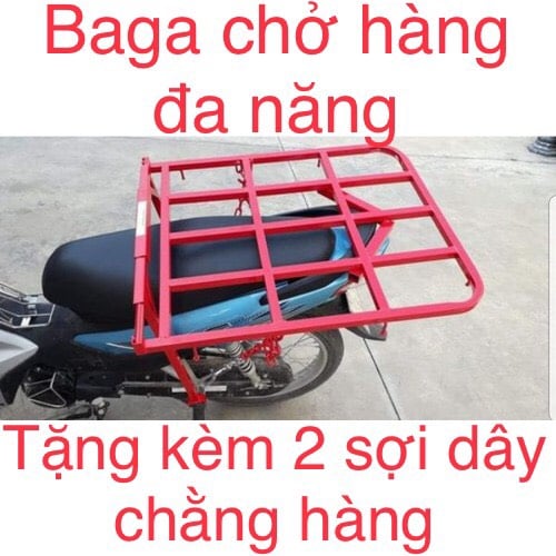 Giá chở hàng đa năng- Baga chở hàng- Cáng chở hàng dành cho các loại xe máy (54cmx65cm) Tặng kèm 2 dây chằng hàng