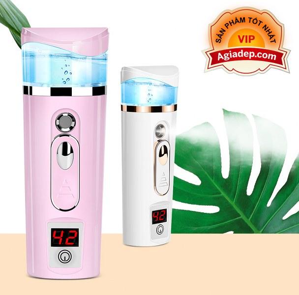 Máy xông hơi mặt Mimi (Có LED đo độ ẩm da) Giúp mịn da, trị mụn, hỗ trợ trang điểm cho bạn gái đẹp hơn - Hàng xịn của Agiadep