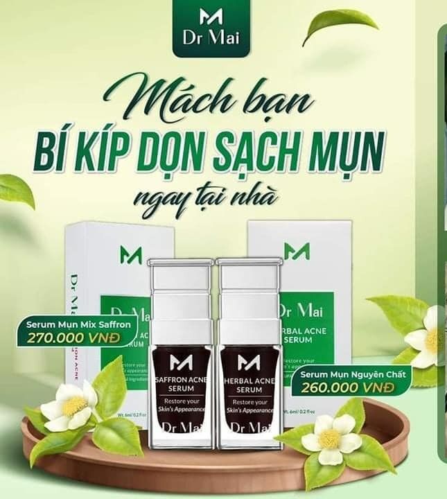 DR.MAI Serum Sạch Mụn Xóa Thâm Mai Thảo Mộc – DR MAI Serum Mụn Nguyên Chất và Serum Mix Saffron
