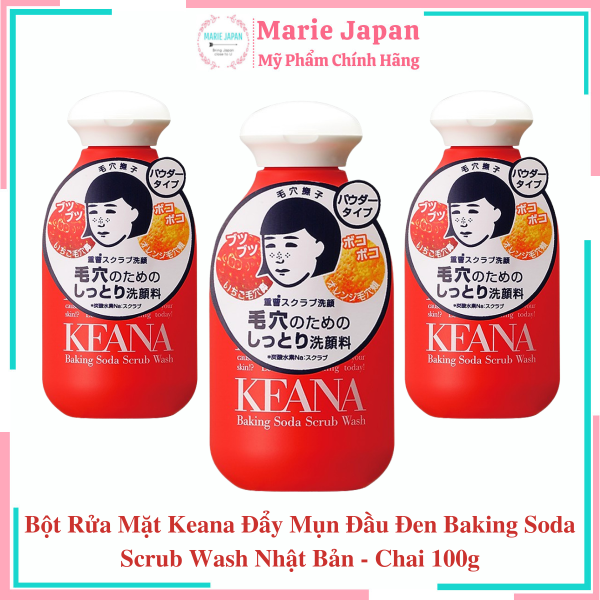 Bột Rửa Mặt Keana Đẩy Mụn Đầu Đen Baking Soda Scrub Wash Nhật Bản - Chai 100g cao cấp