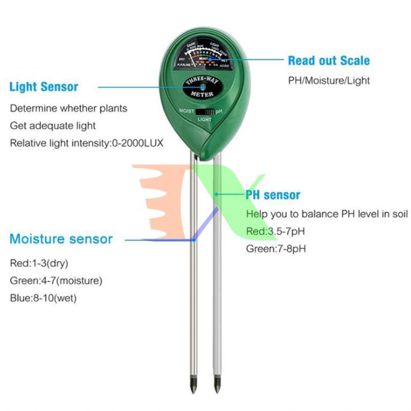 PH meter mechanical PH-3.1T, instrument pH meter soil 3 in 1, pH test strips, moisture, light, pH meter, mud, pH meter soil cultivation