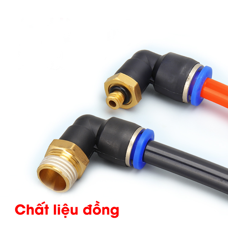 Đầu nối nhanh góc PL 4 6 8 10 12 14 16 ren ngoài 01 02 03 04