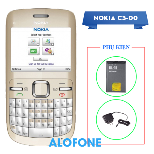 [MIỄN PHÍ SHIP] Điện thoại giá rẻ Nokia C3-00 siêu bền hỗ trợ wifi CHƠI GAME AVATAR NÔNG TRẠI VUI VẺ - kèm pin sạc