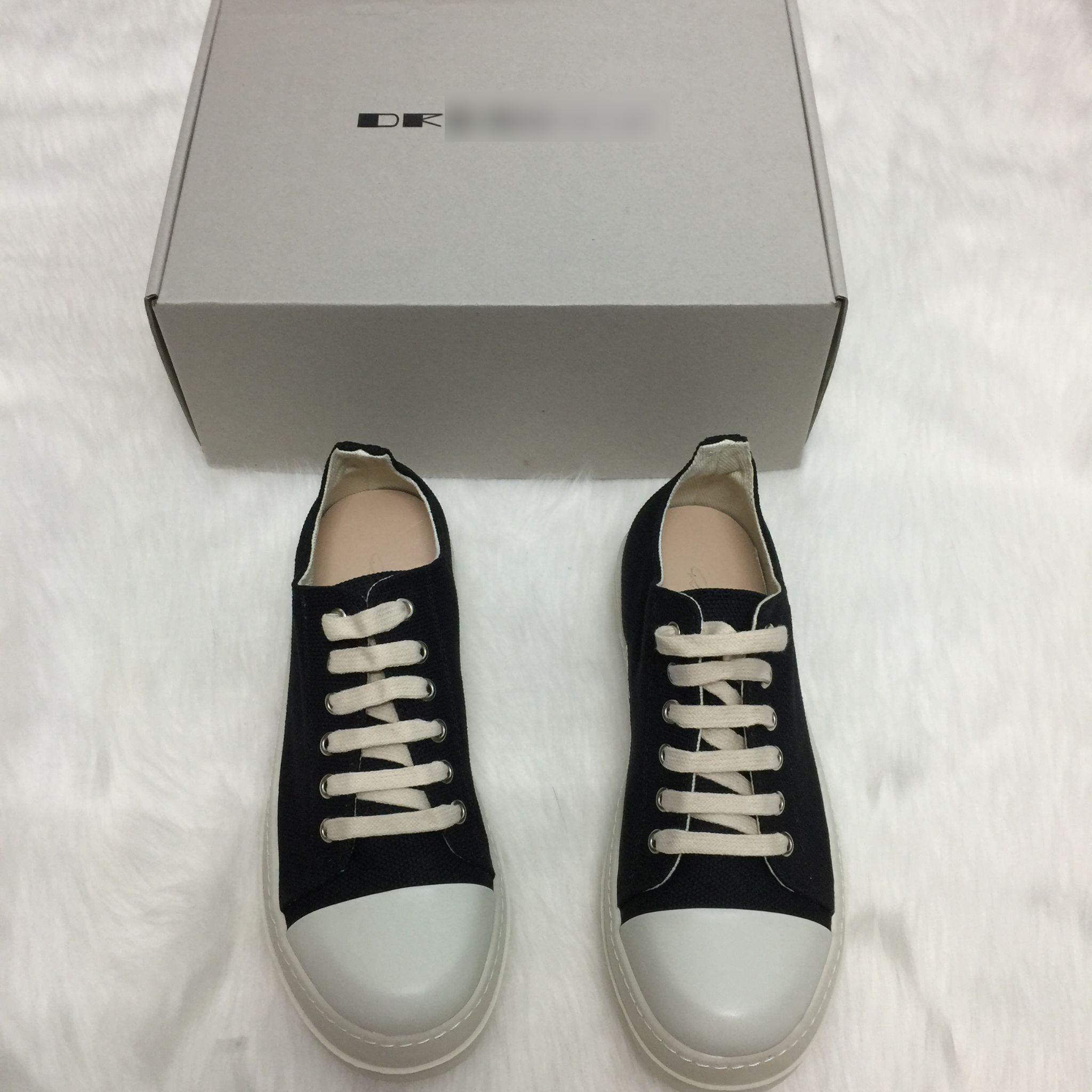 [Tặng Hộp & Tặng Tất] Giày Thể Thao Sneaker Rick Owen Cổ Thấp Đế Thơm - Nam Nữ