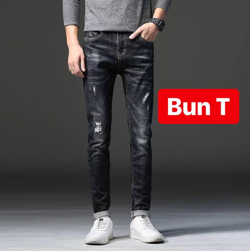 QUẦN JEAN NAM CHẤT BÒ ĐEN RÁCH WASH HÀN QUỐC VINCOM PLAZA TT-378 TRANG BUN FASHION