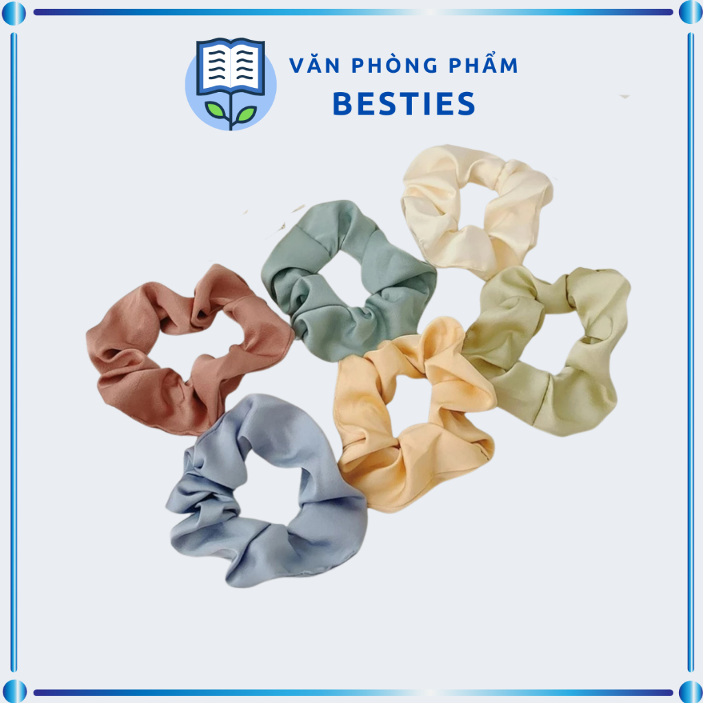 Dây cột tóc Scrunchies vải trơn phong cách Hàn Quốc