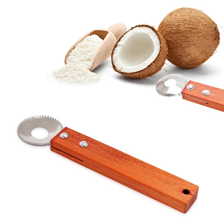 Dụng cụ nạo dừa cán gỗ tiện dụng