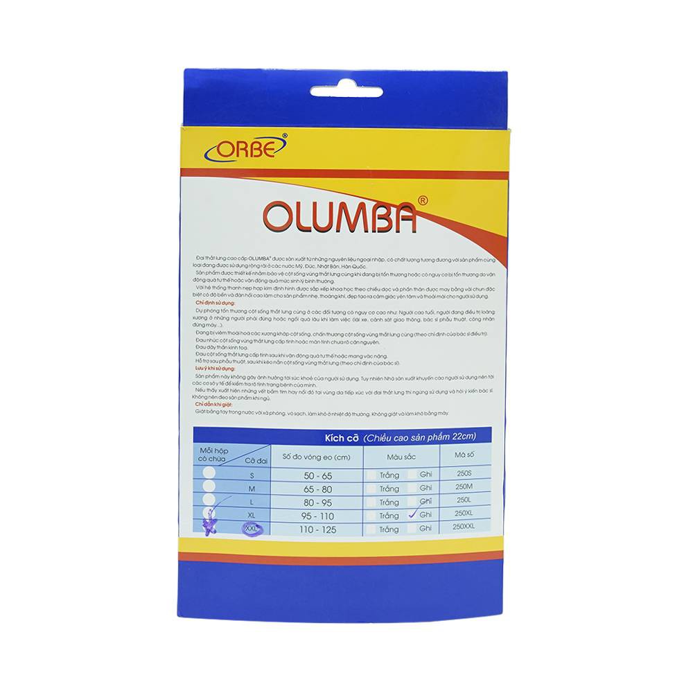 Đai Cột Sống Thắt Lưng Cao Cấp OLUMBA
