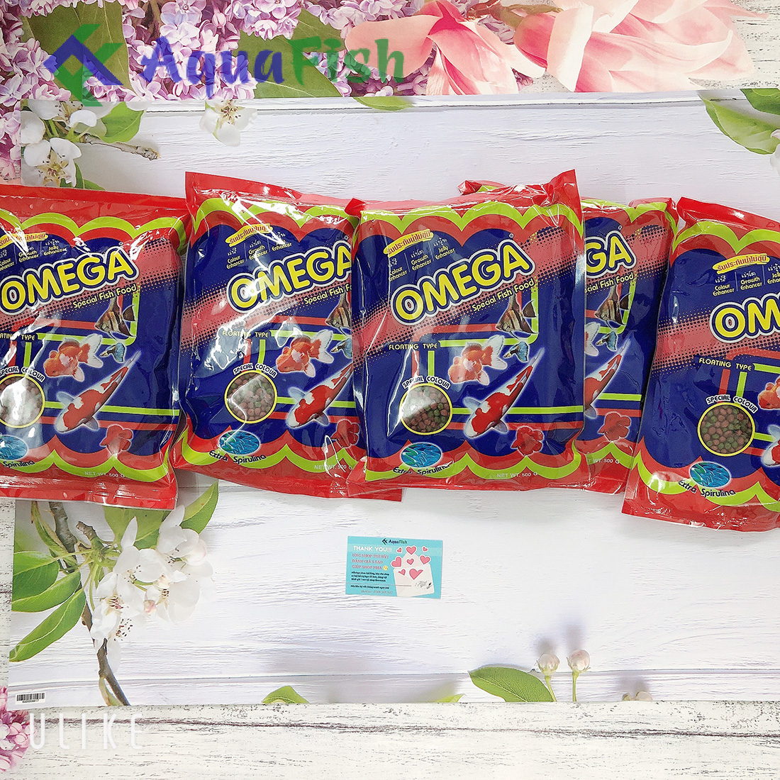 Thức Ăn Cho Cá Koi Omega 500g (giúp cá koi nhanh lớn, tăng màu và không gây đục nước)
