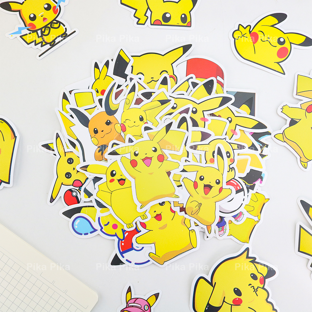 Set 54 sticker pikachu chống nước dễ thương cute pk0049