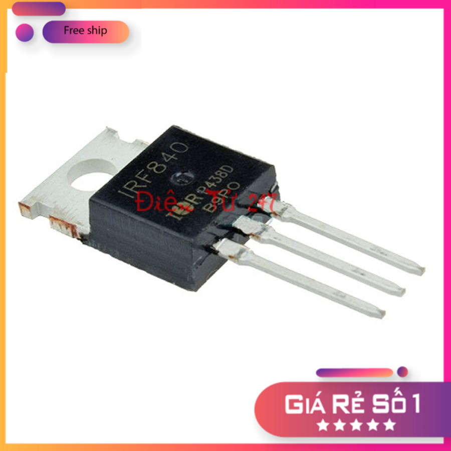 Mosfet IRF840 TO-220 500V 8A (Kênh N)