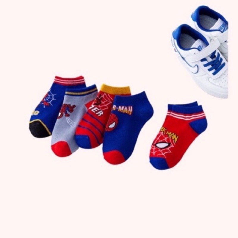 Set 5 đôi tất hoạt hình siêu nhân cho bé trai