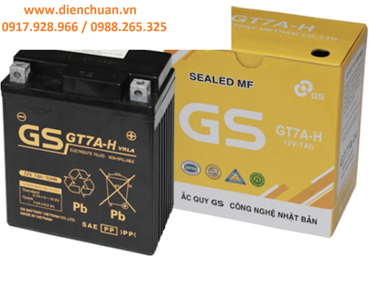 Ắc Quy Xe Máy GS GT7A-H dùng cho Honda SCR , SH, @, Dylan, Lead đời cũ, PIAGGIO LIBETTY I,E