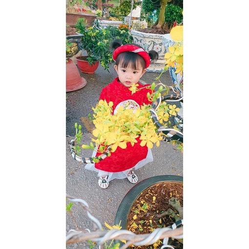 Set áo dài kèm mấn xinh xỉu cho bé cưng🌸🌸🌸🌸