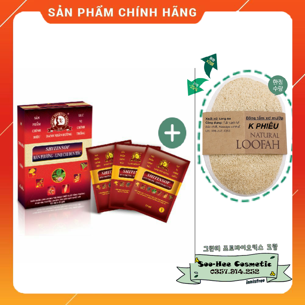 [HCM]Dầu Gội đen tóc SHITINSOF - Hán Phương linh chi combo 5 gói
