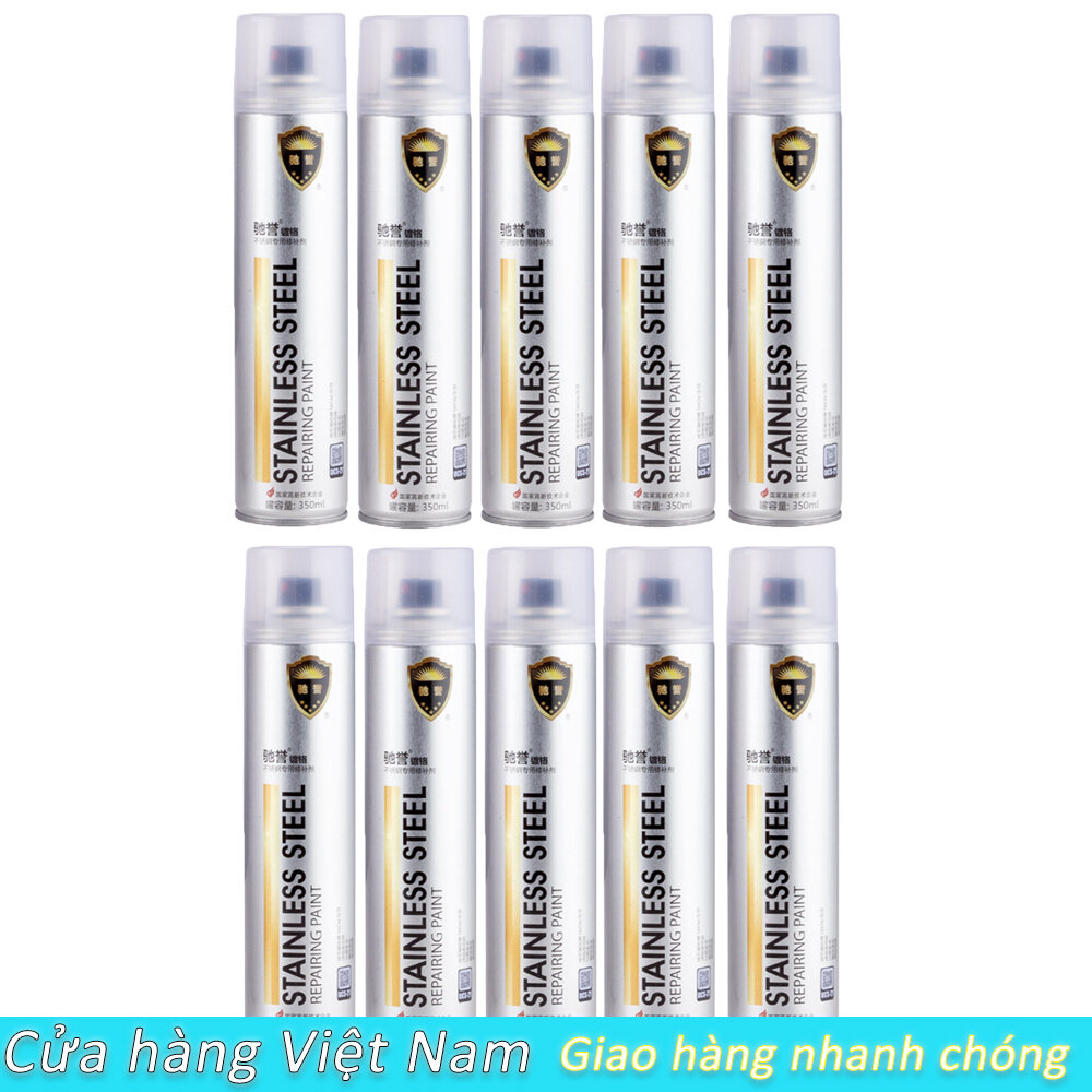 Sơn bạc mạ crom inox, sơn xịt mạ chrome sáng bóng 350ml - chai sơn mạ siêu bóng, sơn xe, kim loại