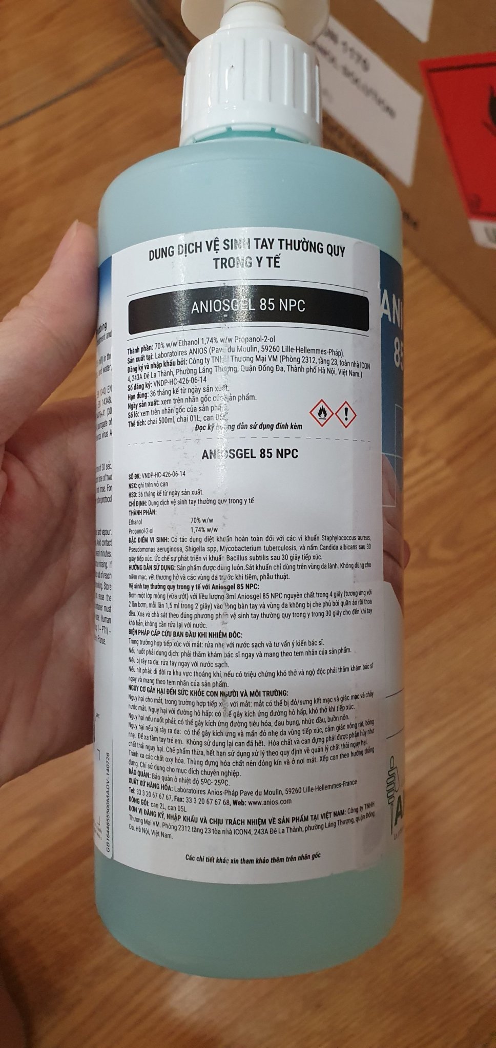 [HCM]Dung dịch rửa tay sát khuẩn Aniosgel 500ml