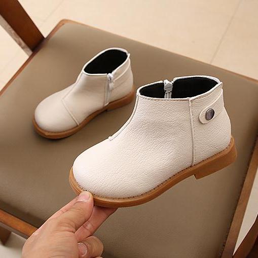Bốt da cổ ngắn cho bé trai và bé gái