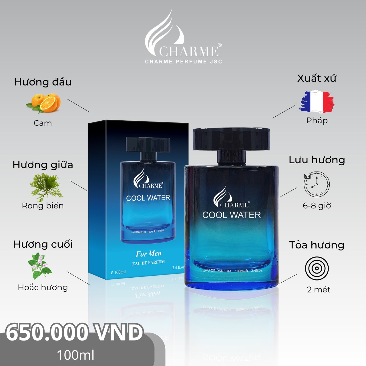 Nước Hoa Cool Water 100ml cũ - cool 100ml mới ( có chiết 10ml mới )