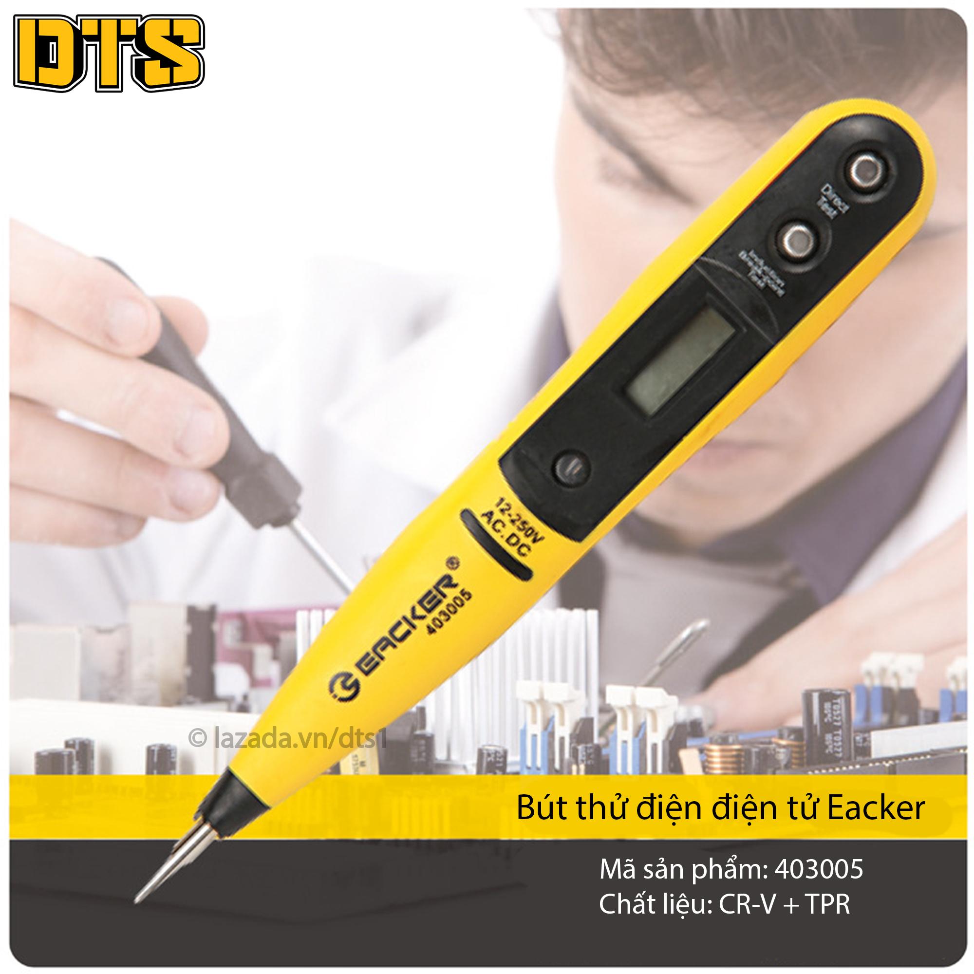 Bút thử điện điện tử hiển thị thông số LED Eacker - Không dùng pin