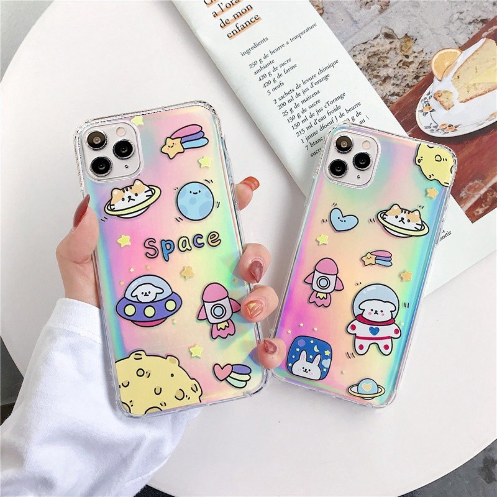 Ốp Lưng Silicon Chống Sốc Space Cartoon ( Kèm Miếng Phản Quang )